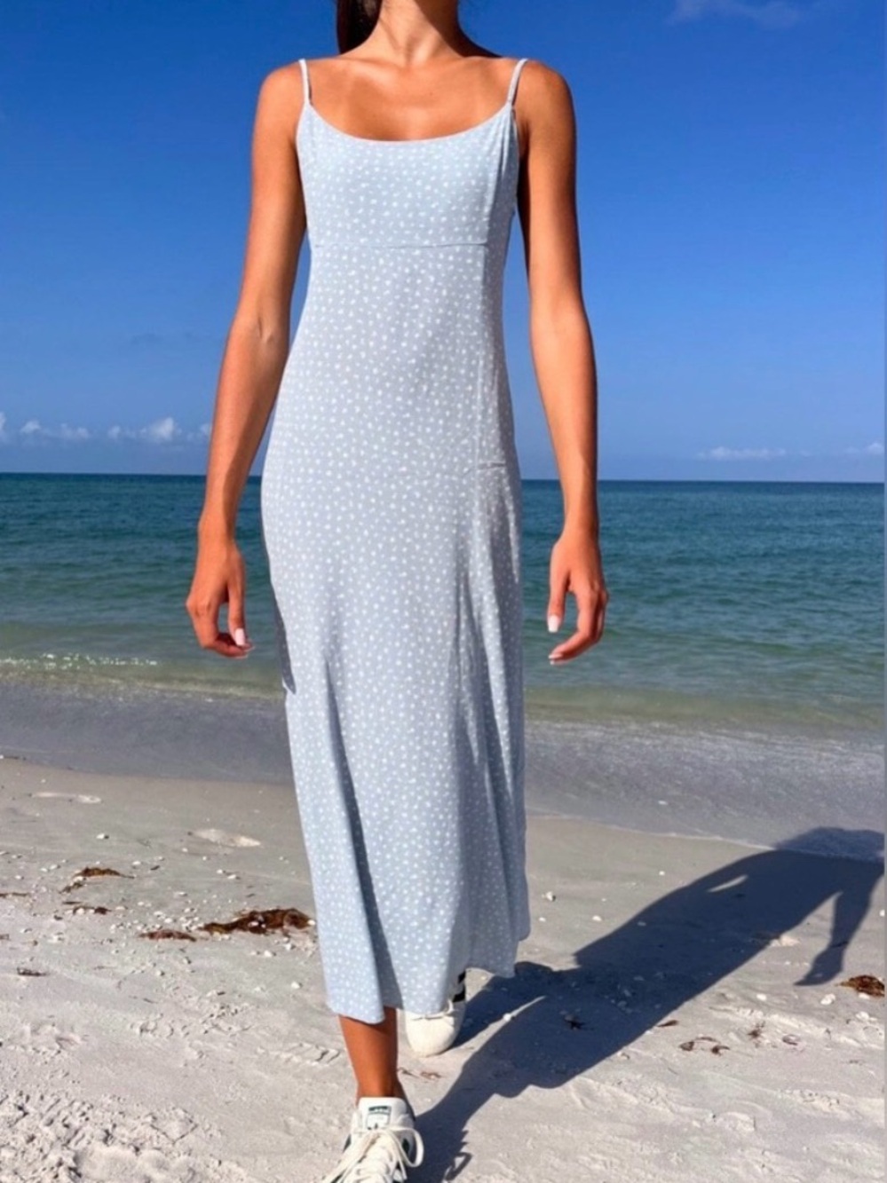 Brandy Melville Colleen floral sundress baby blue
